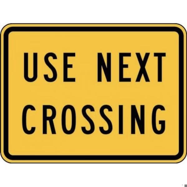 Accuform RAIL SIGN USE NEXT CROSSING 18 in X 24 in FRW712RA - main
